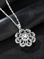 thumb Sterling silver micro-inlaid zircon natural freshwater pearl flower necklace 2