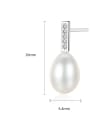 thumb Sterling silver inlaid with 3A zircon 7-8mm natural pearl earring 4