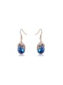 thumb Elegant Blue Austria Crystal Geometric Drop Earrings 0