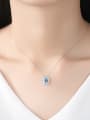 thumb 925 Sterling Silver With  Cubic Zirconia  Delicate Oval Necklaces 1