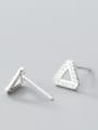 thumb S925 Tremella nail female wind sweet, diamond triangle ear studs, art geometric shape female E9345 3