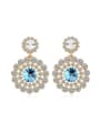 thumb Exaggerated Cubic austrian Crystals Flowery Alloy Stud Earrings 2