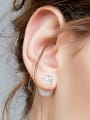 thumb Fashion Shiny Cubic Zirconias-covered Beads 925 Silver Stud Earrings 1