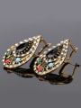 thumb Water Drop shaped Resin stones Crystals Retro style Alloy Earrings 1