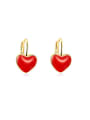 thumb Elegant 18K Gold Heart-shaped Zircon stud Earring 0