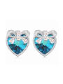 thumb Fashion Heart austrian Crystal Little Bowknot Stud Earrings 3