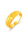 thumb Fashionable 24K Gold Plated Flower Pattern Copper Ring 0