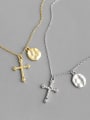 thumb 925 Sterling Silver With Cross Geometry Long Sweater Chain 0