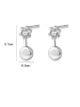 thumb 925 Sterling Silver With Cubic Zirconia Cute Round Stud Earrings 4