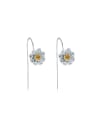 thumb Two Colors Plated Flower Fashion Earrings 0