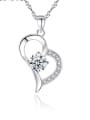thumb 925 Sterling Silver With + Cubic Zirconia Simplistic Heart Locket Necklace 0