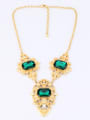 thumb Personality Green Stones Alloy Necklace 1