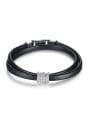 thumb Copper inlay AAA zircon Fashion Personality Leather Cord Bracelet 0