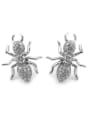 thumb Copper With Gun Plated Personality Animal  ant Cluster Earrings 3