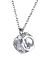 thumb 925 Sterling Silver With Cubic Zirconia Simplistic Hollow heart necklace 0