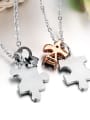 thumb Fashion Puzzle Rhinestones Titanium Lovers Necklace 1