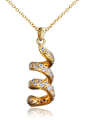 thumb Delicate 18K Gold Plated Spiral Shaped Zircon Necklace 0