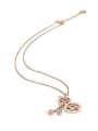 thumb Chinese National Style Gourd Titanium Rose Gold Necklace 0