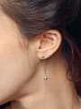 thumb Simple Little Smooth Beads Silver Women Stud Earrings 1