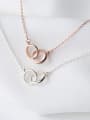 thumb 925 Sterling Silver With Rose Gold Plated Simplistic Round Necklaces 0