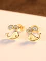 thumb 925 Sterling Silver With Cubic Zirconia  Cartoon dolphin Stud Earrings 3