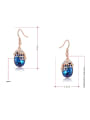 thumb Luxury Blue Water Drop Shaped Austria Crystal Two Pieces Jewelry Set 2