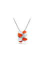 thumb White Gold Plated Flower Shaped Enamel Necklace 0