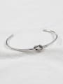 thumb Simple silver and antique silver single rope Bangle Bracelet 0