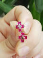 thumb Ruby Cross Religious jewelry Anti-allergic stud Earring 2