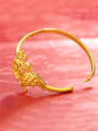 thumb Copper Alloy 24K Gold Plated Ethnic Flower Phoenix Bangle 2