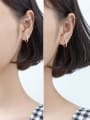 thumb 925 Sterling Silver With Glossy Simplistic Geometric Clip On Earrings 1