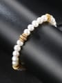 thumb Pure silver freshwater pearl beads Gold Zricon Bracelet 2