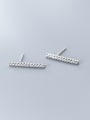 thumb 925 Sterling Silver With Rose Gold Plated Simplistic Fringe Stud Earrings 2