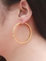 thumb Exquisite Gold Plated Round Shaped Rhinestones Drop Earrings 1