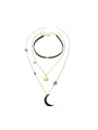 thumb Fashion Multi layer Stars Moon Alloy Necklace 0