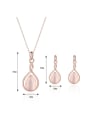 thumb 2018 Alloy Rose Gold Plated Fashion Artificial Stones Water Drop shaped Two Pieces Jewelry Set 3