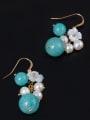 thumb Ethnic style Freshwater Pearls Shell Flower Stone Beads 925 Silver Earrings 1