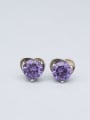 thumb Exquisite Purple Zircon Heart Earrings 2