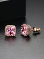thumb AAA zircons square glistening multi-colored studs earring 2