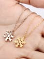 thumb Simple Polish Snowflake Titanium Women Necklace 3