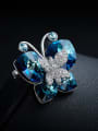 thumb Fashion Butterfly Blue austrian Crystals Brooch 2