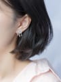 thumb Elegant Geometric Shaped S925 Silver Rhinestone Drop Earrings 1