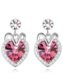 thumb Fashion Heart austrian Crystals-covered Alloy Stud Earrings 1