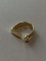 thumb 925 Sterling Silver With Gold Plated Simplistic Smooth Geometric Free Size Rings 2