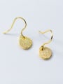 thumb All-match Gold Plated Round Shaped Silver Drop Earrings 0