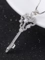 thumb Micro Pave Zircon Key Shaped Pendant 1