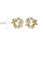 thumb 925 Sterling Silver With Gold Plated Personality Flower Stud Earrings 3