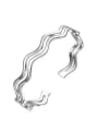 thumb Personalized 999 Silver Water Wave Opening Bangle 0