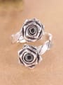 thumb Punk style Rose Flowers Opening Ring 0