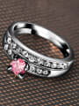 thumb Pink Black Gun Plated Geometric Shaped Ring 2